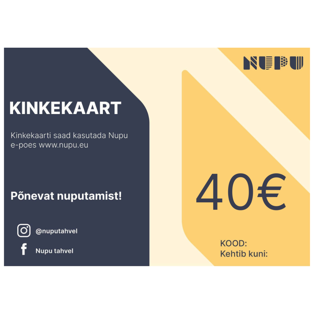 Kinkekaart 40€ – Nupu- Arendavad mänguasjad lastele